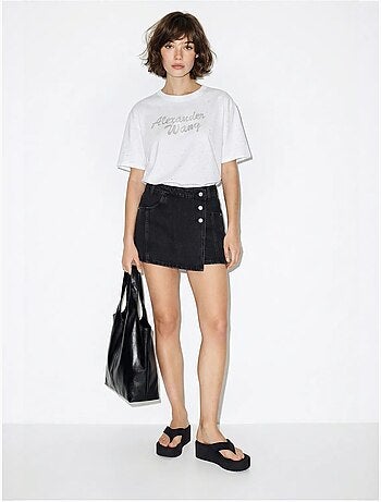 Camiseta oversize de punto jersey de algodón estampado lucci