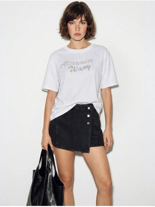 Camiseta oversize de punto jersey de algodón estampado lucci - Kiabi Camiseta oversize de punto jersey de algodón estampado lucci - Kiabi