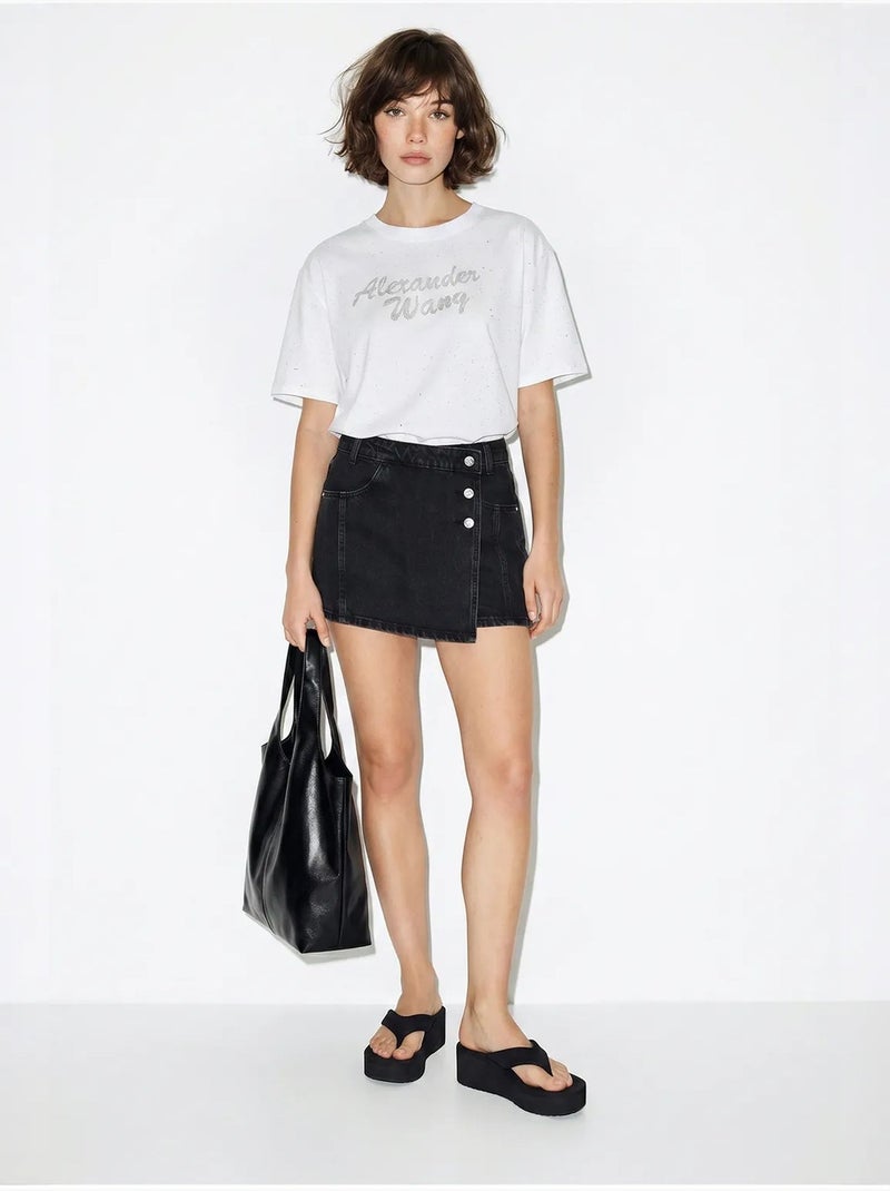 Camiseta oversize de punto jersey de algodón estampado lucci Blanco - Kiabi