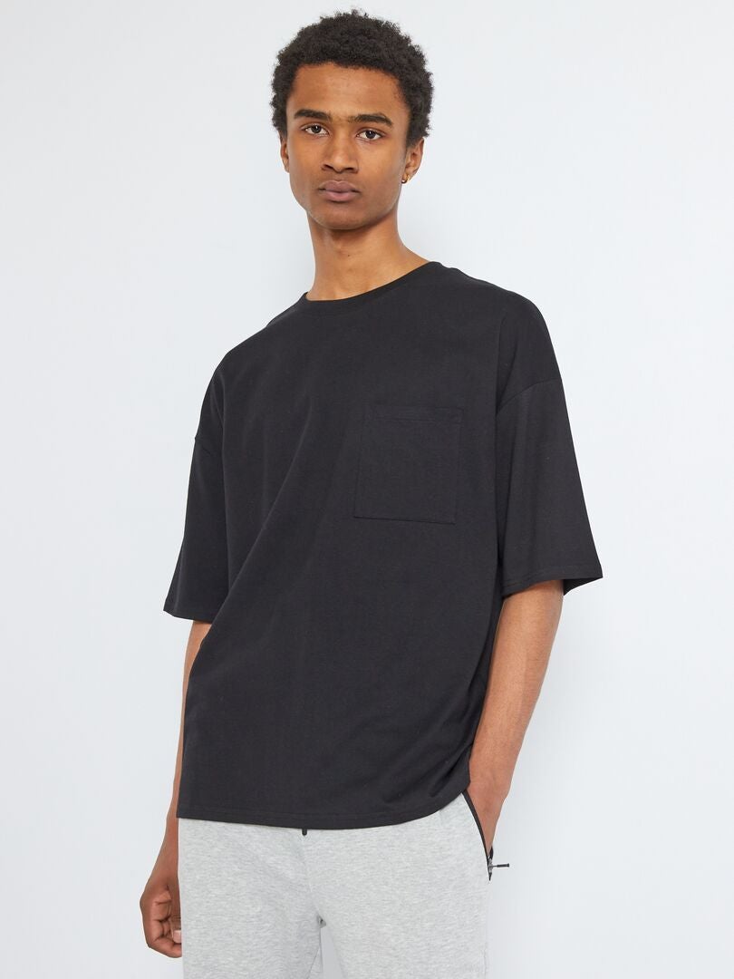 Camiseta oversize de punto Negro - Kiabi