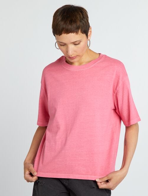 Camiseta oversize descolorida - Kiabi