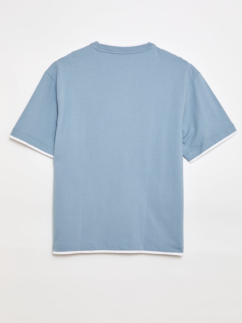 Camiseta oversize efecto 2 en 1 +1m90 Azul - Kiabi