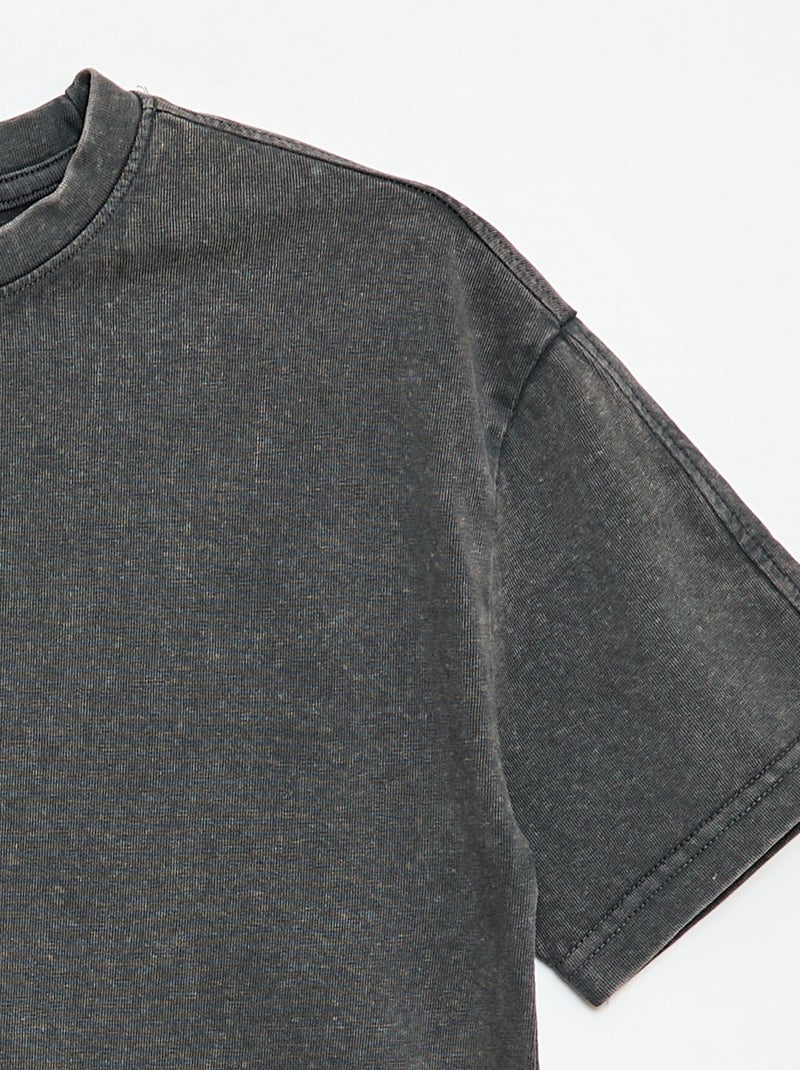 Camiseta oversize efecto lavado Gris - Kiabi