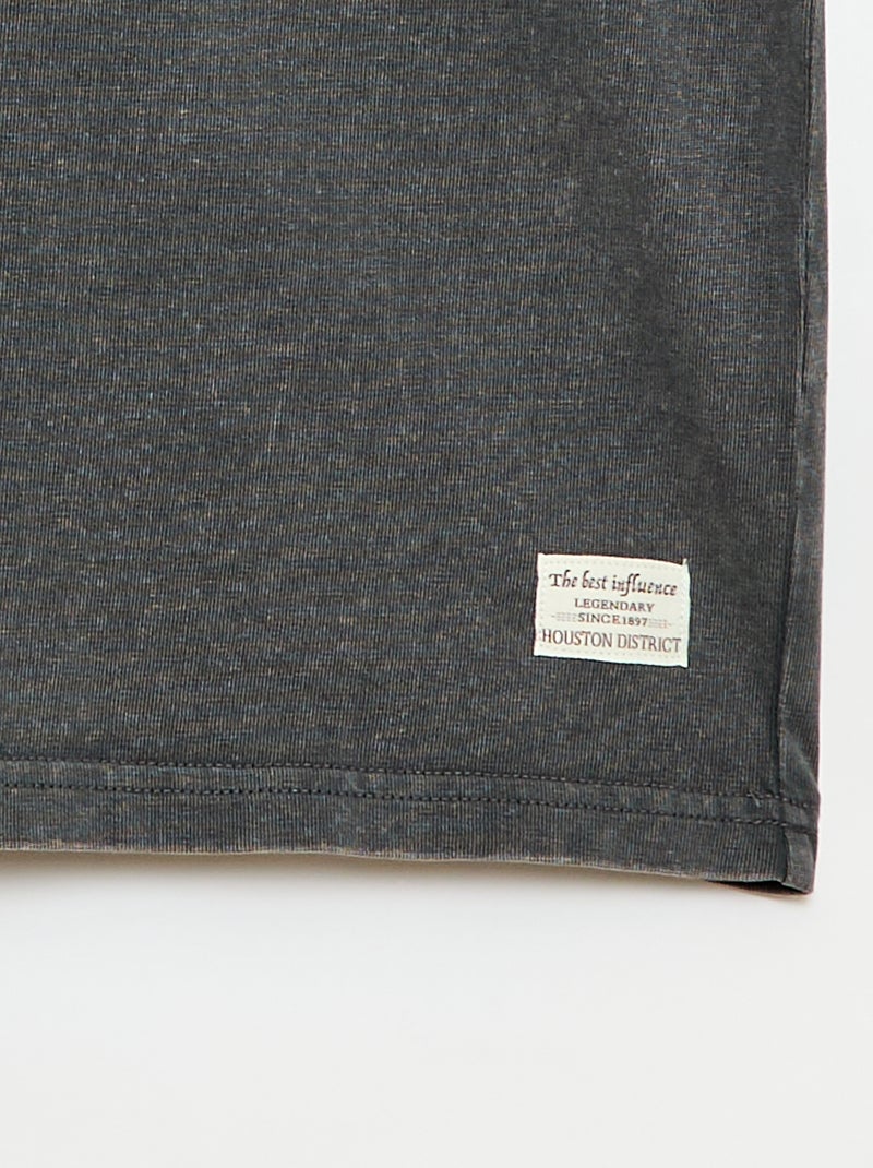 Camiseta oversize efecto lavado Gris - Kiabi