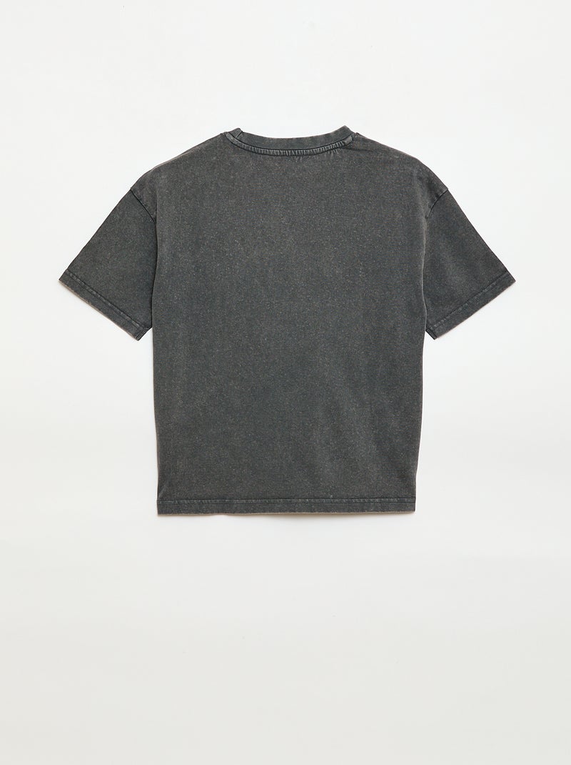 Camiseta oversize efecto lavado Gris - Kiabi