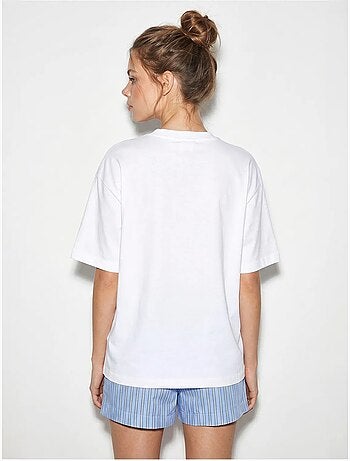 Camiseta oversize estampada de cuello redondo lucci