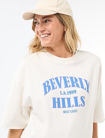 Camiseta oversize estampada de manga corta