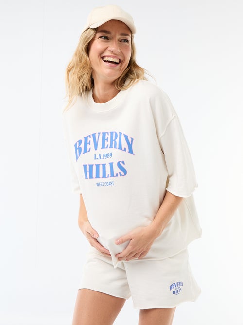 Camiseta oversize estampada de manga corta - Kiabi