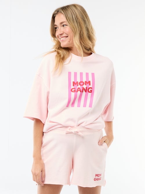 Camiseta oversize estampada de manga corta - Kiabi