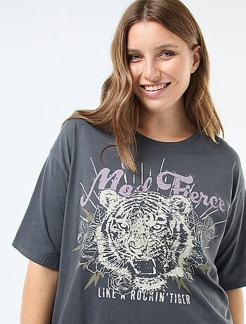 Camiseta oversize estampada