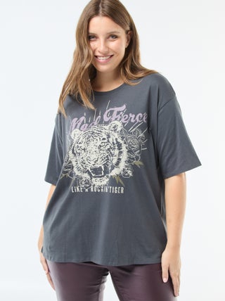 Camiseta oversize estampada