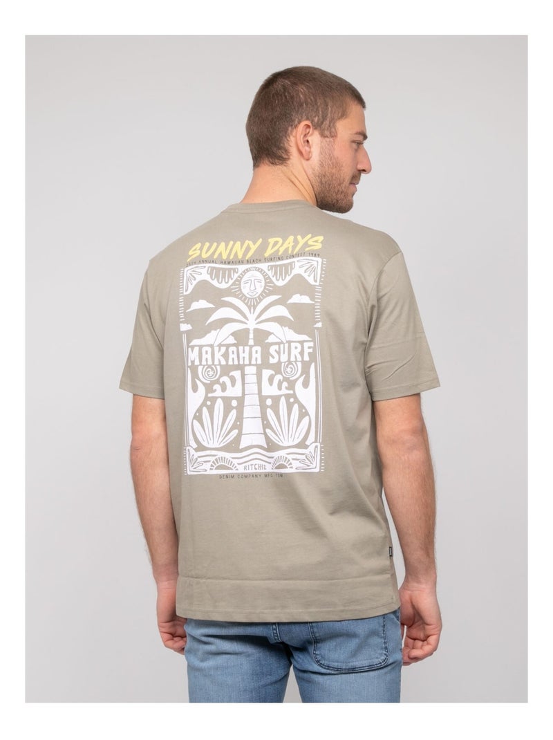 Camiseta oversize estampada NIKIMAKA Caqui - Kiabi