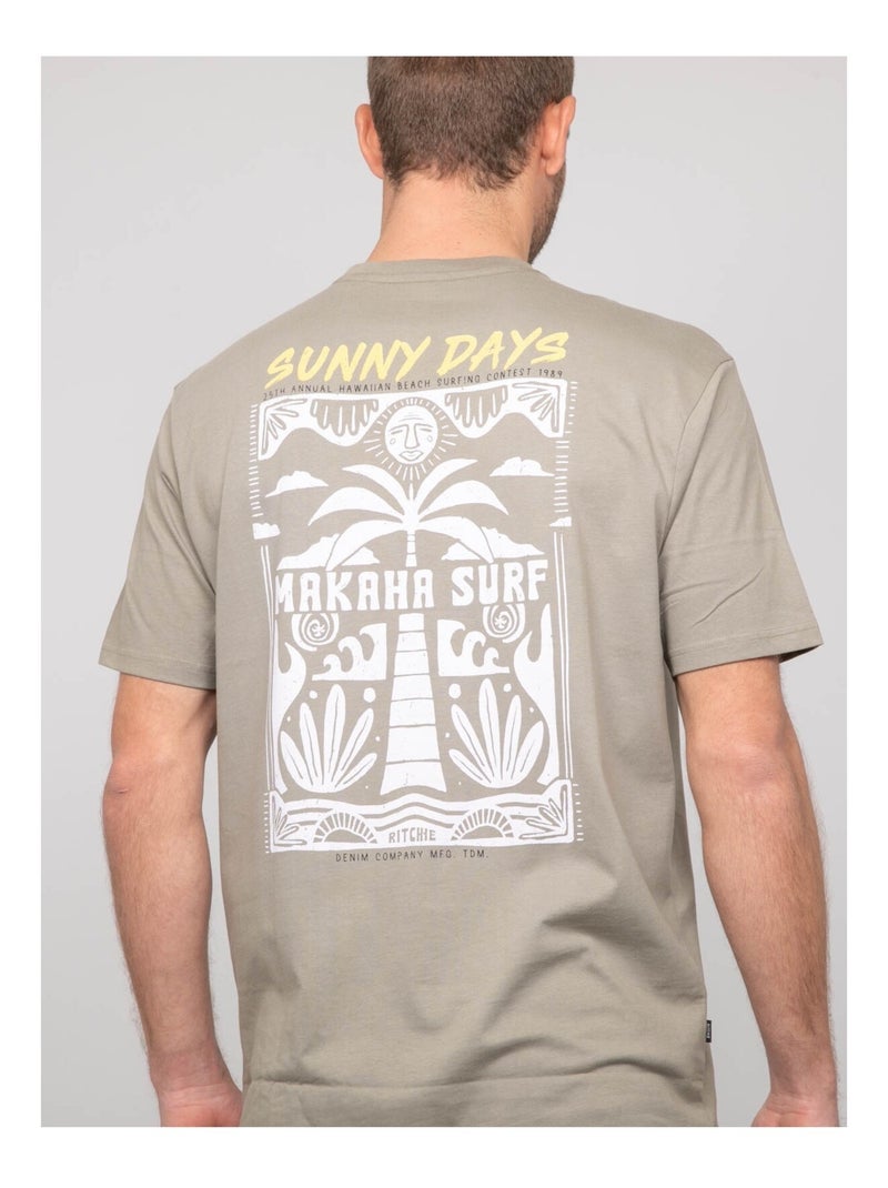 Camiseta oversize estampada NIKIMAKA Caqui - Kiabi