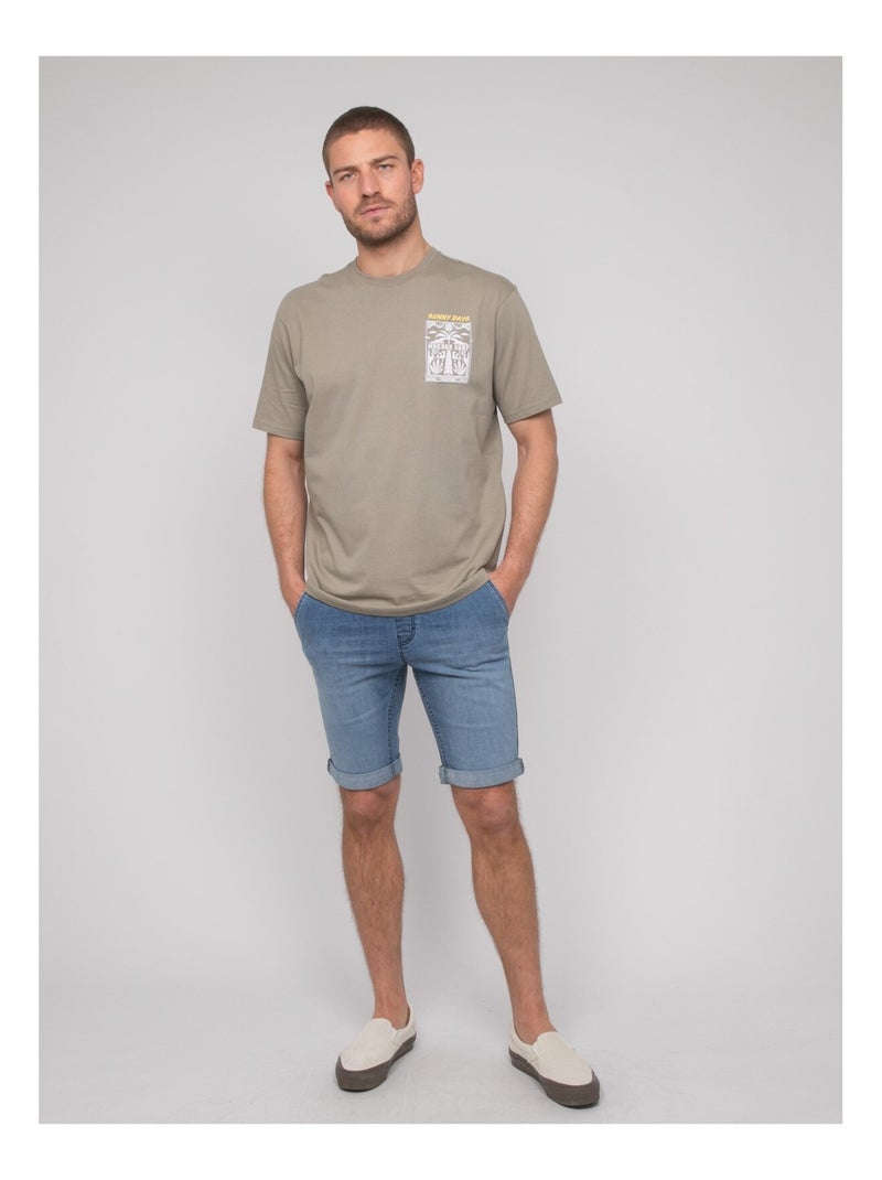 Camiseta oversize estampada NIKIMAKA Caqui - Kiabi