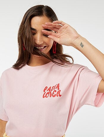 Camiseta oversize estampada