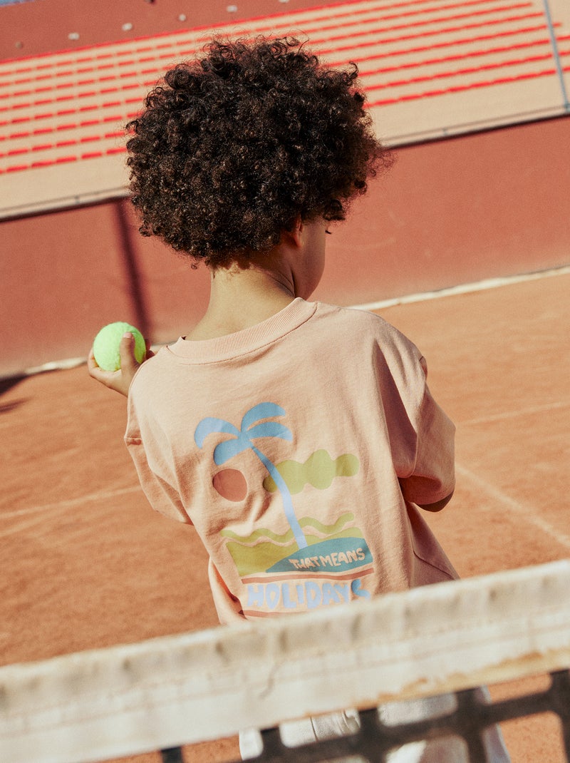 Camiseta oversize estampada Rosa - Kiabi