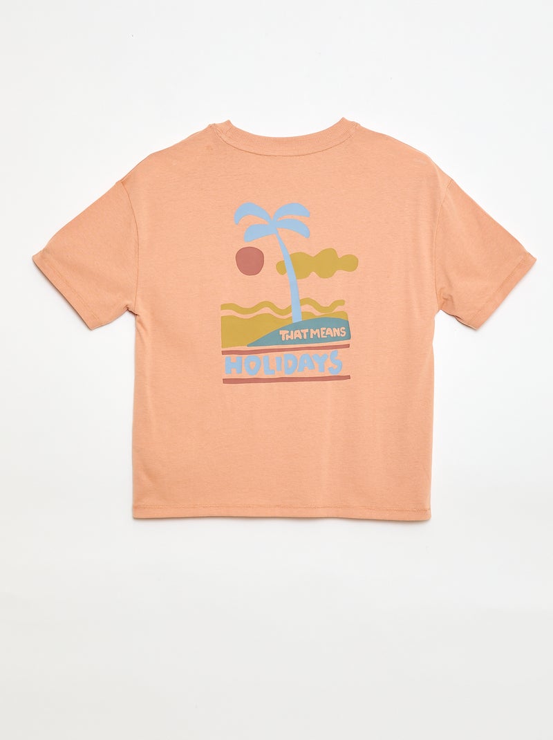 Camiseta oversize estampada Rosa - Kiabi
