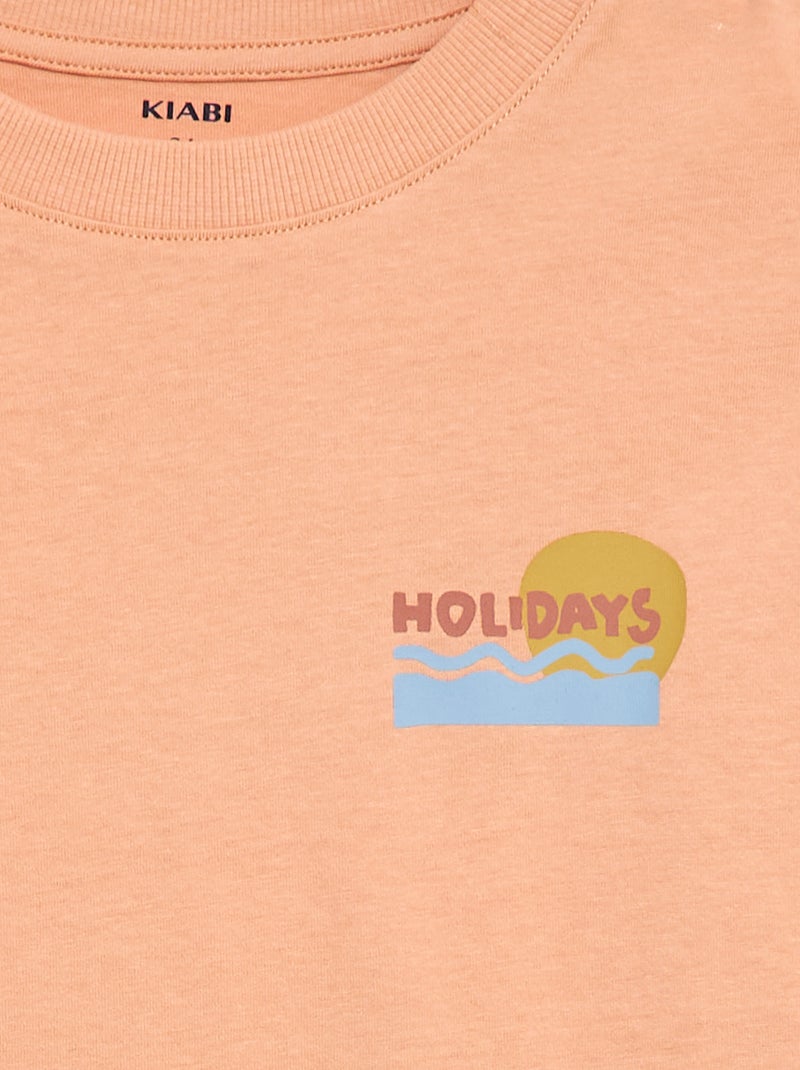 Camiseta oversize estampada Rosa - Kiabi