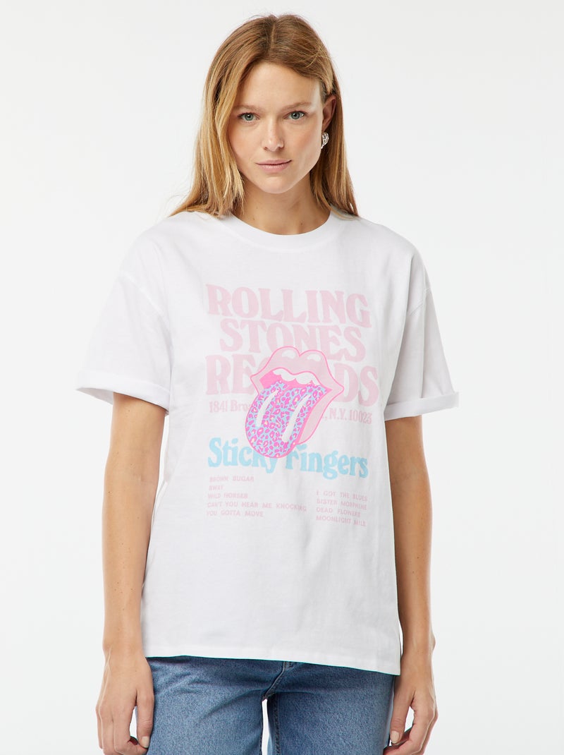Camiseta oversize estampada 'The Rolling Stones' blanco - Kiabi