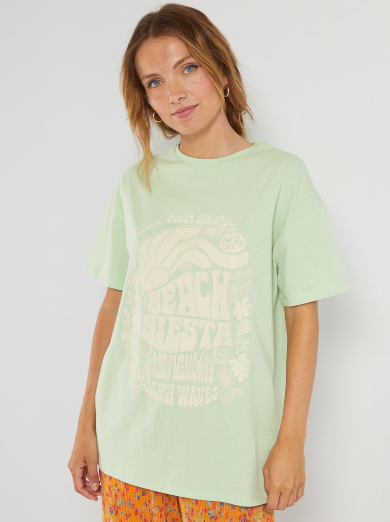Camiseta oversize estampada VERDE - Kiabi