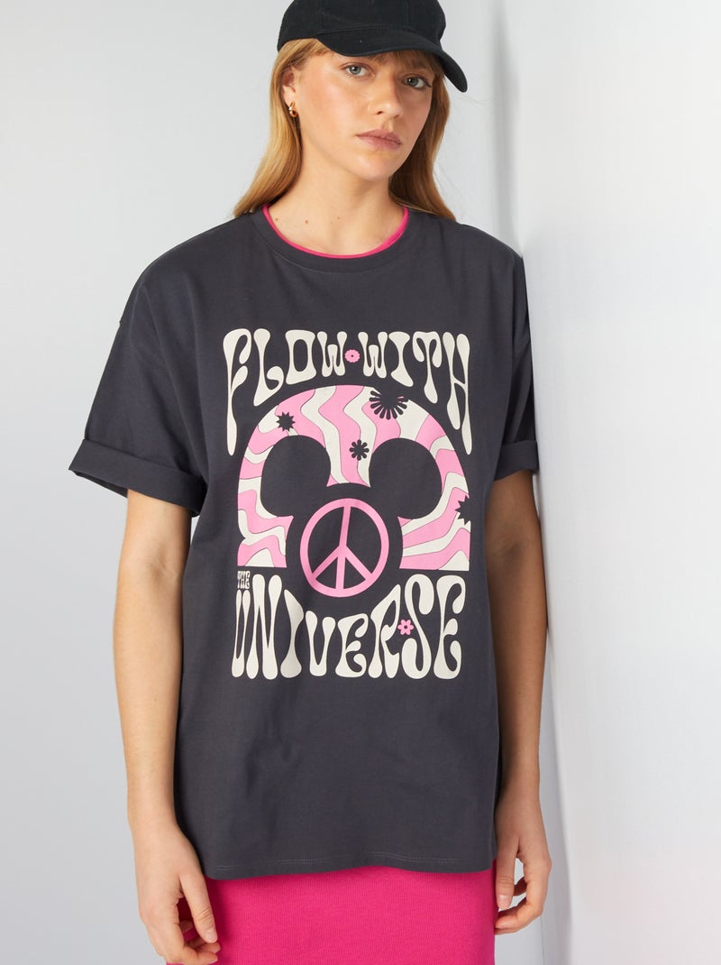 Camiseta oversize estilo hippie 'Mickey' de 'Disney' NEGRO - Kiabi