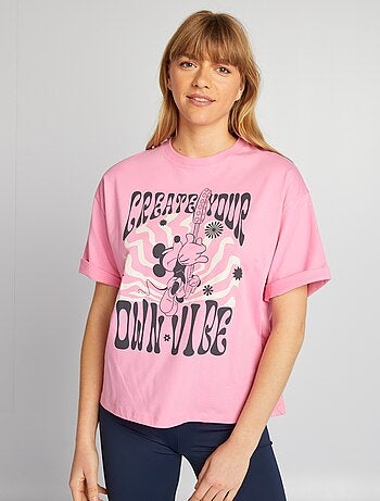 Camiseta oversize estilo hippie 'Mickey' de 'Disney'