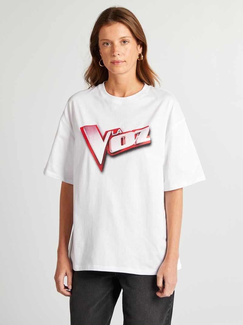 Camiseta oversize 'La Voz' BLANCO - Kiabi