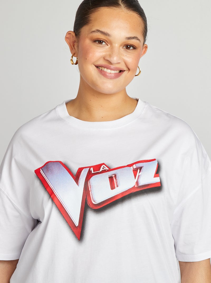 Camiseta oversize 'La Voz' BLANCO - Kiabi