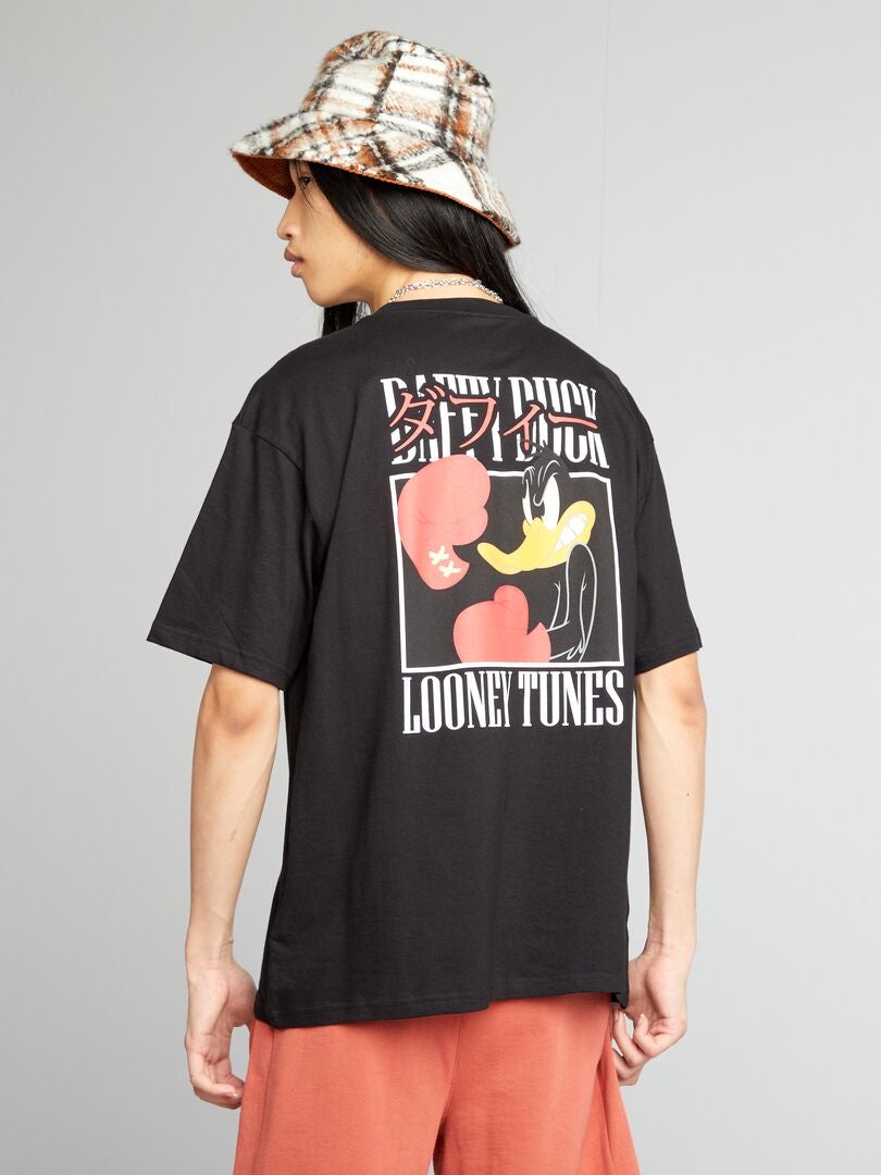 Camiseta oversize 'Looney Tunes' con cuello redondo negro - Kiabi