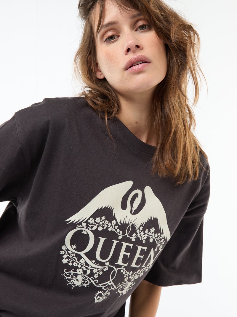 Camiseta oversize 'Queen' Negro - Kiabi