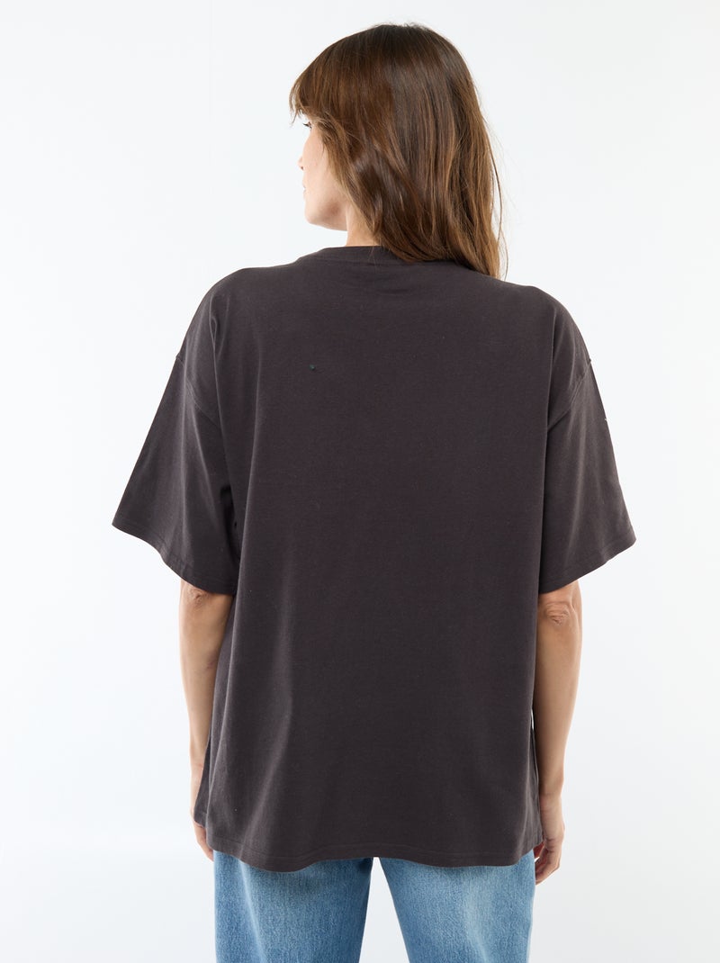 Camiseta oversize 'Queen' Negro - Kiabi