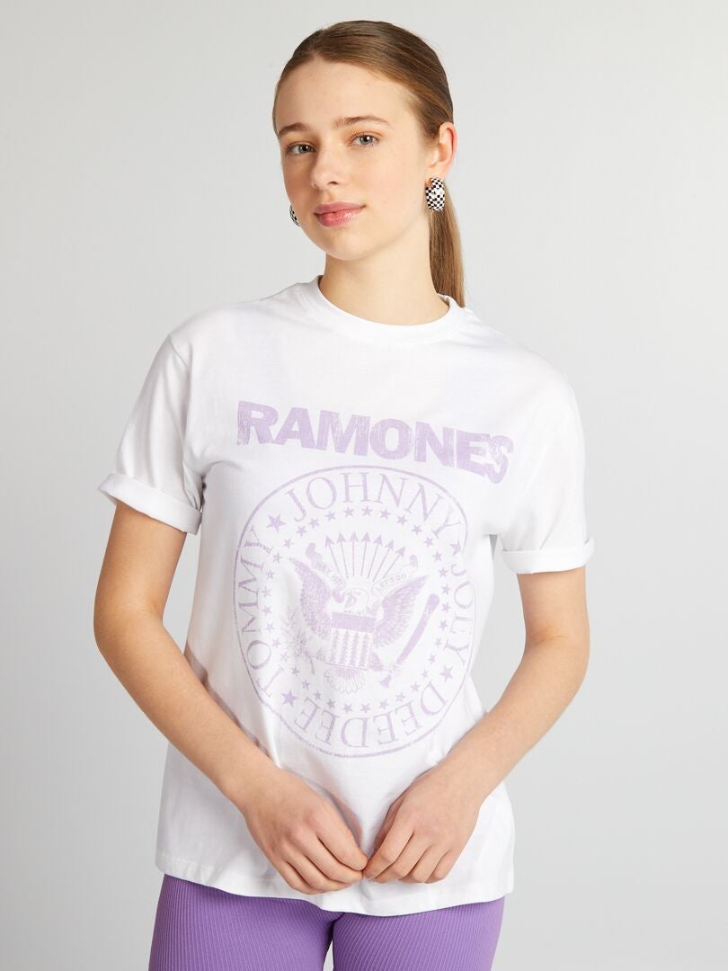 Camiseta oversize Ramones blanco Kiabi 12.00