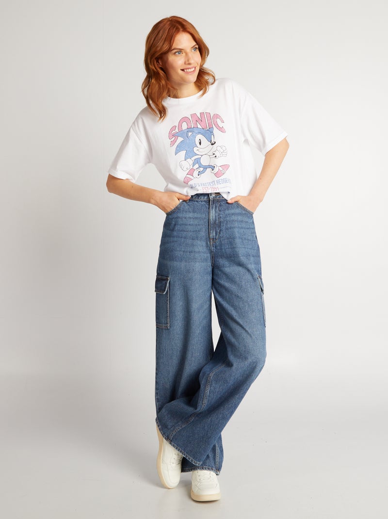 Camiseta oversize 'Sonic' blanco - Kiabi