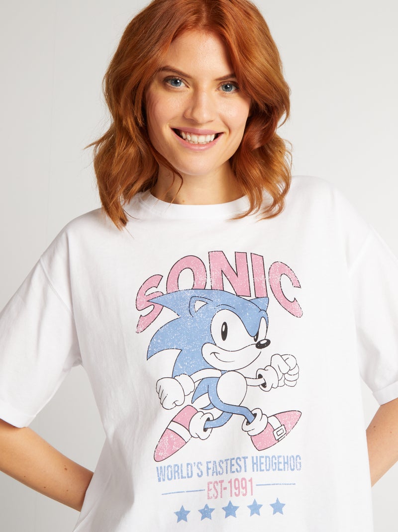 Camiseta oversize 'Sonic' blanco - Kiabi