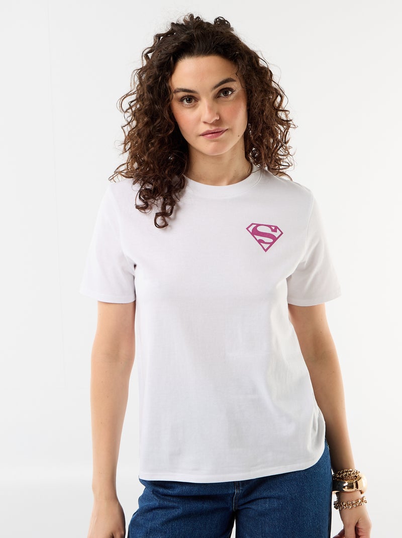 Camiseta oversize 'Supergirl' 'DC Comics' de manga corta Blanco - Kiabi
