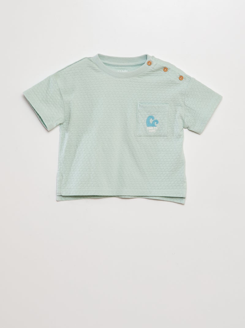 Camiseta oversize tejido fantasía AZUL - Kiabi