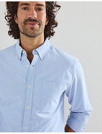 Camiseta Oxford de manga larga para hombre, MO Fashion