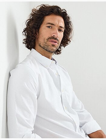 Camiseta Oxford de manga larga para hombre, MO Fashion