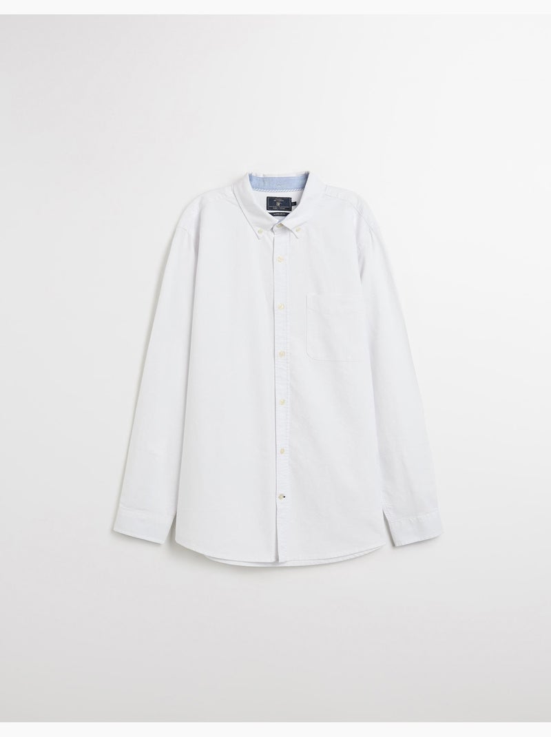 Camiseta Oxford de manga larga para hombre, MO Fashion Blanco - Kiabi