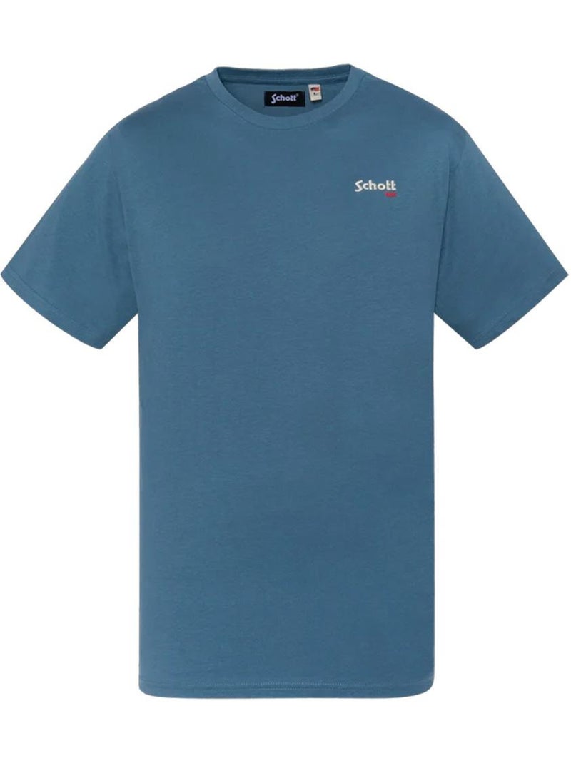 Camiseta para hombre schott bordada Azul grisáceo - Kiabi