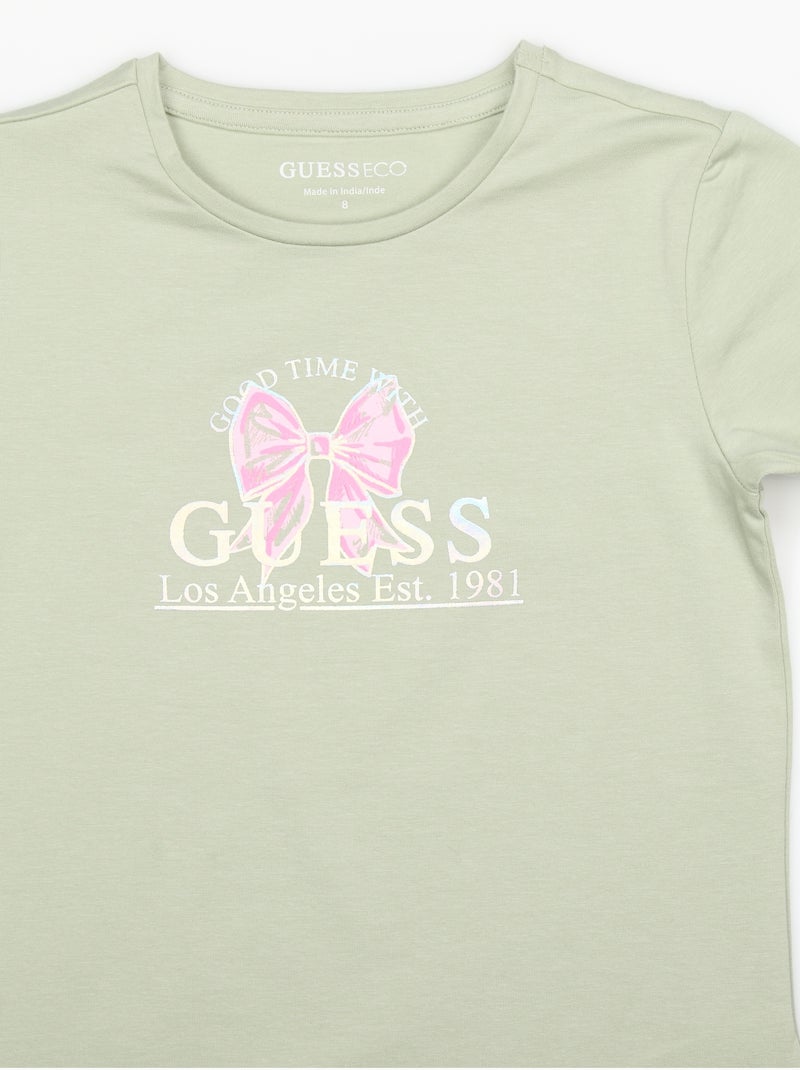 Camiseta para ponerse - Guess kids Verde salvia - Kiabi