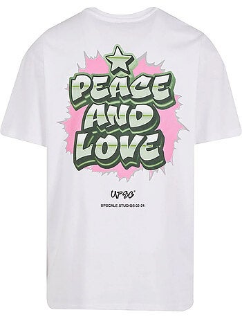 Camiseta peace&love de pesado para hombre - mister tee