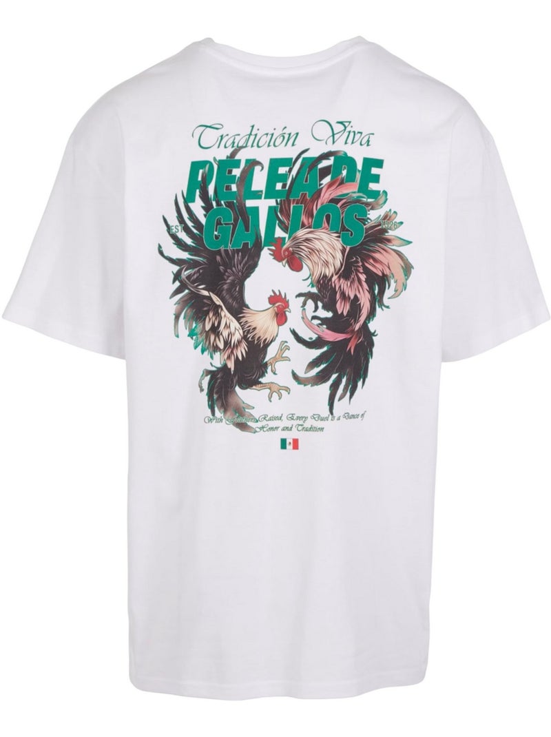 Camiseta pelea de gallos para hombre - mister tee Blanco - Kiabi