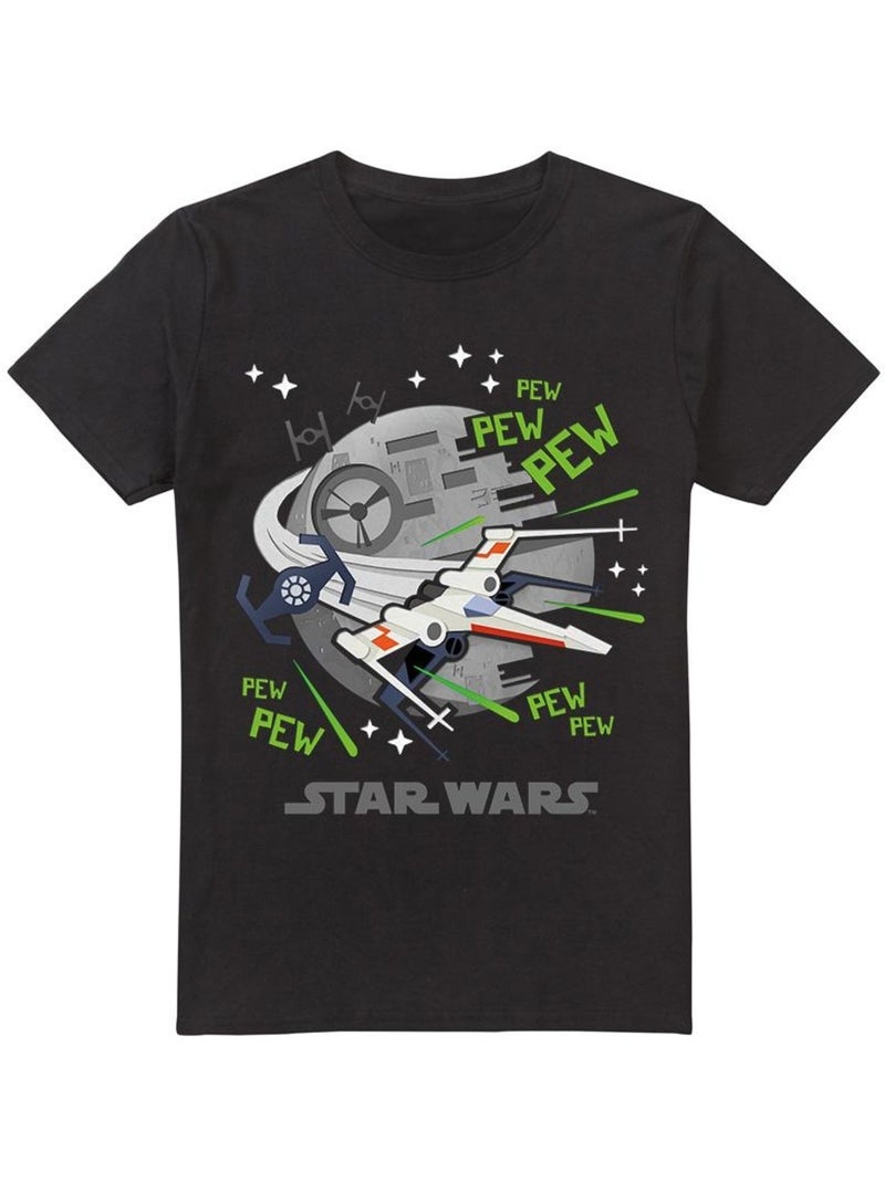 Camiseta pew pew x-wing para hombre - star wars Negro - Kiabi