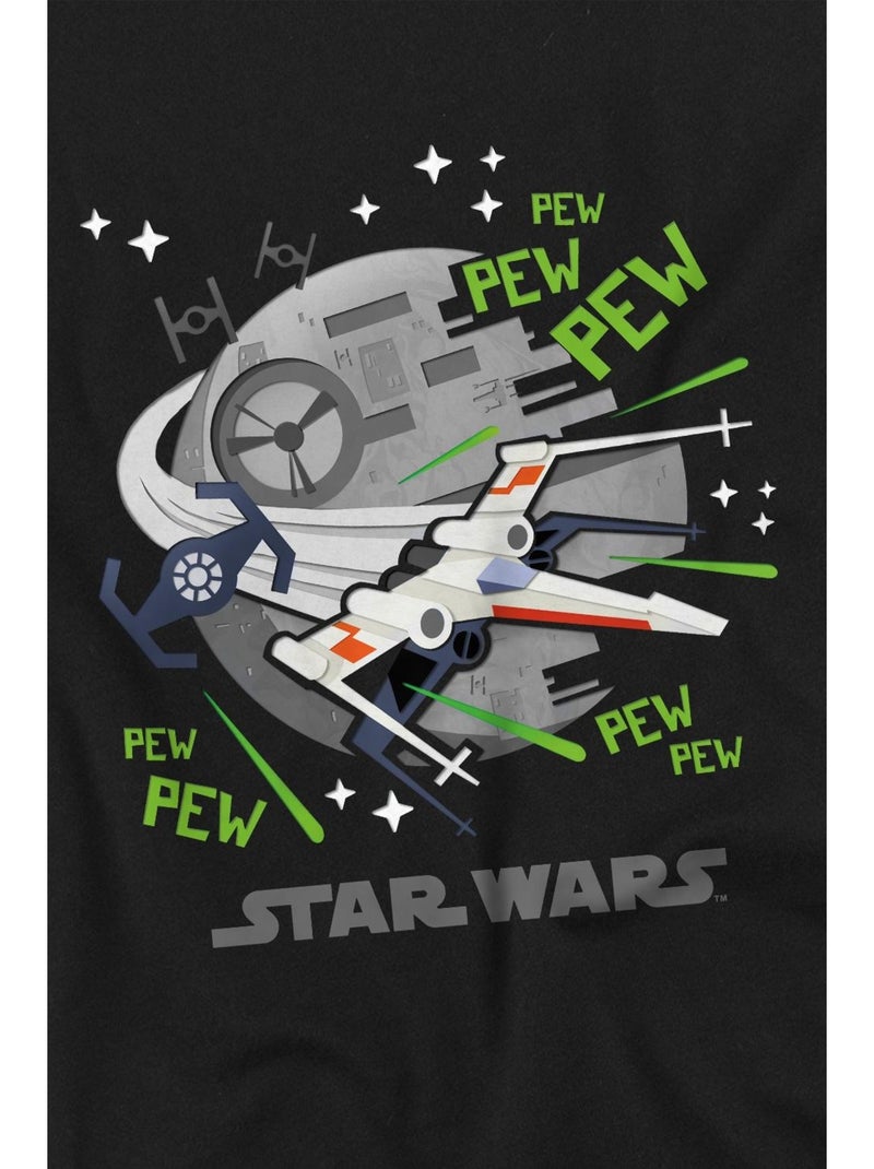 Camiseta pew pew x-wing para hombre - star wars Negro - Kiabi