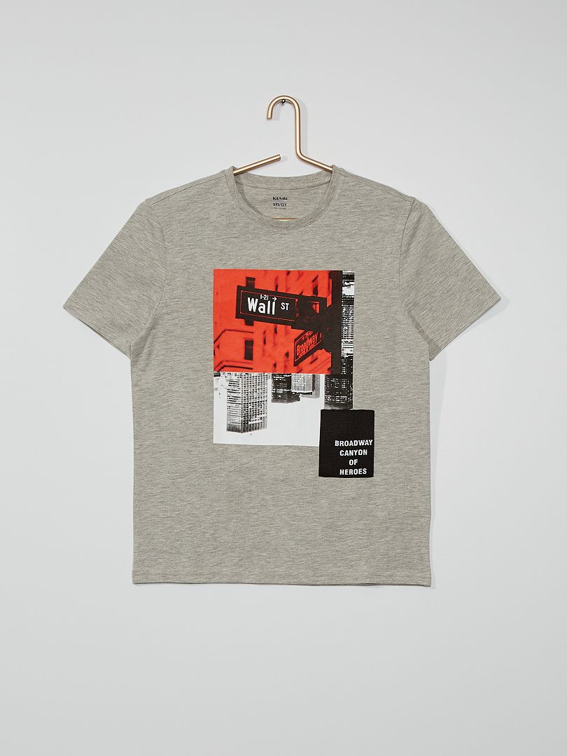 Camiseta photoprint GRIS - Kiabi