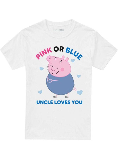Camiseta pink or blue uncle pig loves you para adultos unisex - peppa pig - Kiabi