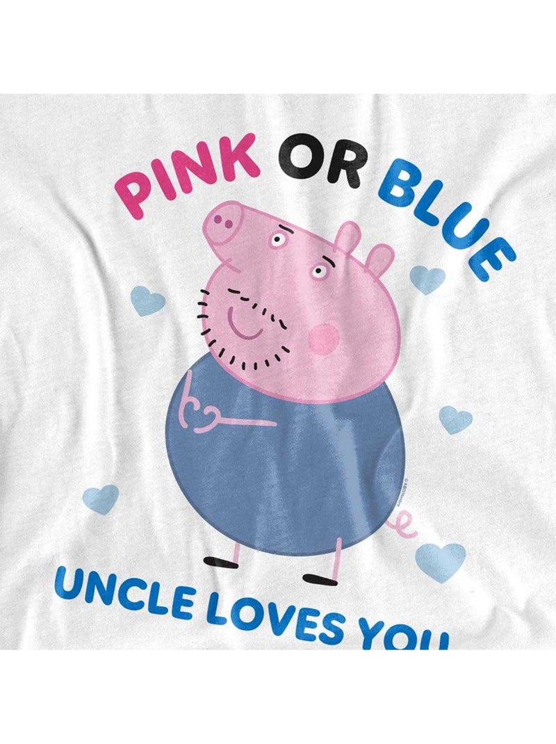 Camiseta pink or blue uncle pig loves you para adultos unisex - peppa pig Blanco - Kiabi
