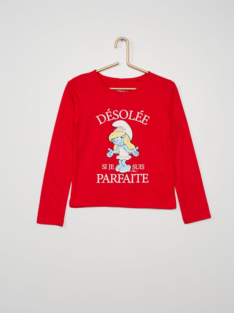 Camiseta 'Pitufina' rojo - Kiabi