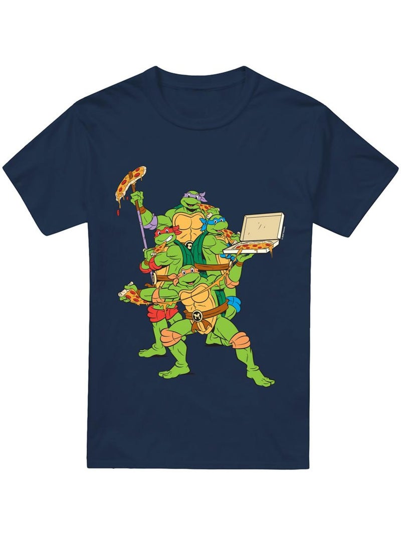 Camiseta pizza party para hombre - teenage mutant ninja turtles Azul marino - Kiabi